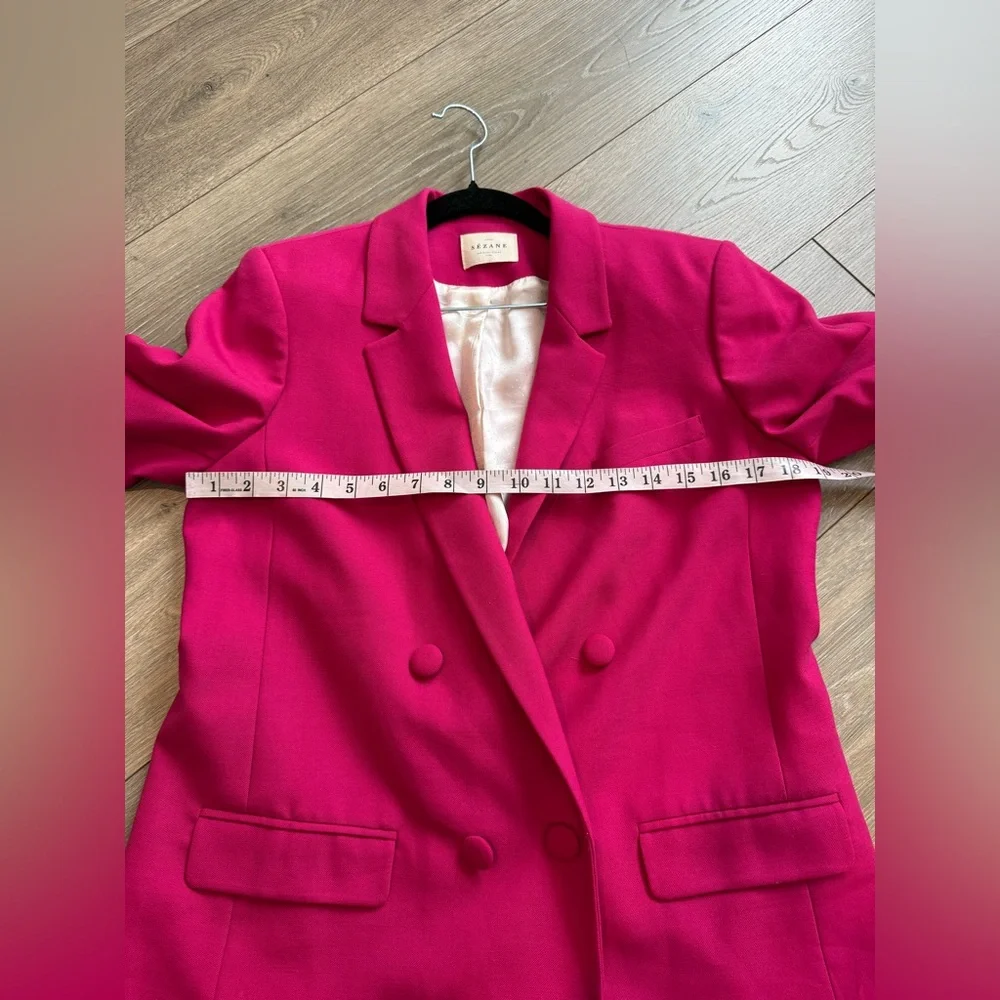 Sezane Raspberry Double-Breasted Blazer - Picture 11 of 11